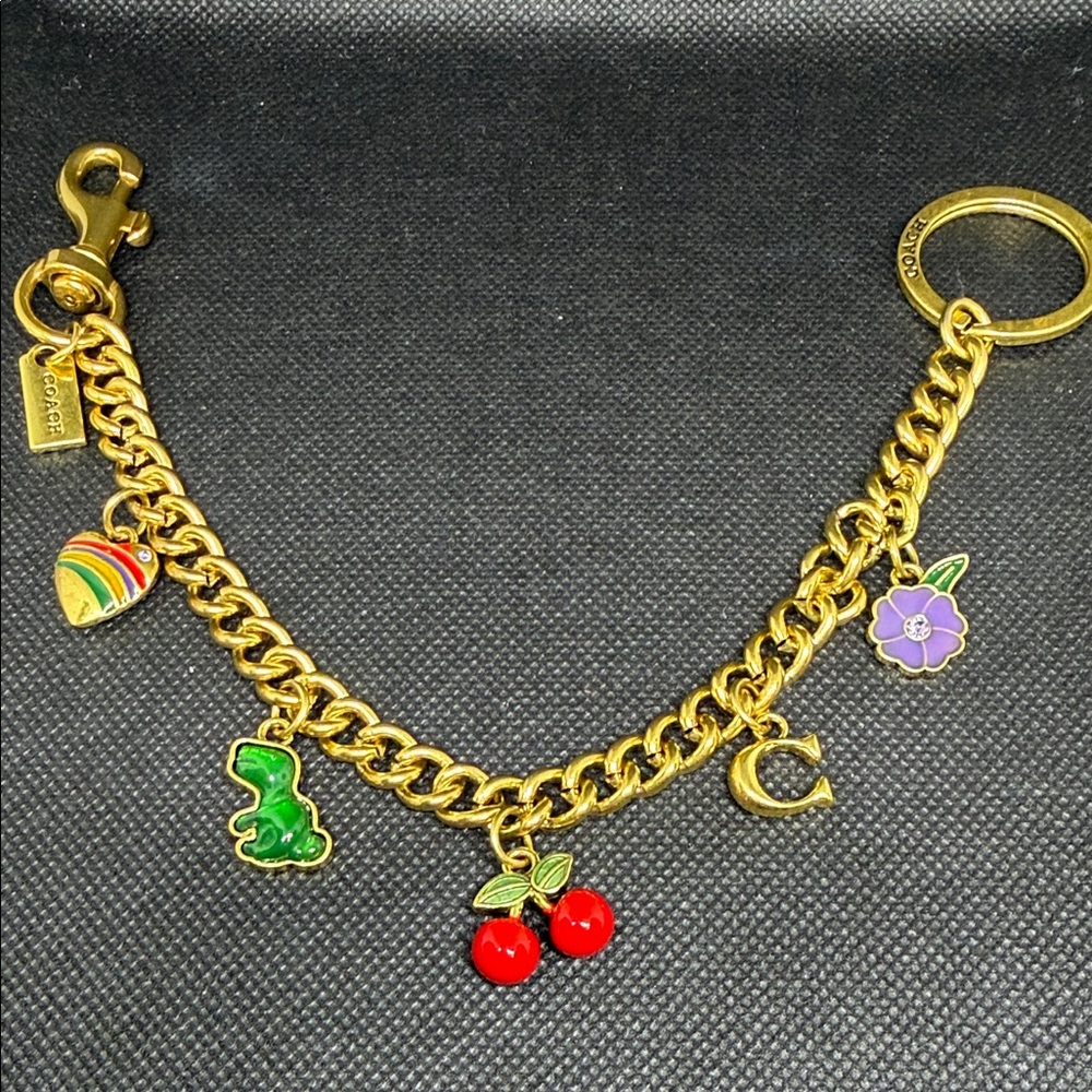 ✅ PRICE IS FIRM ✅ FASHION Charm with Red Cherries and Multicolored Enamel Charms